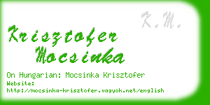 krisztofer mocsinka business card